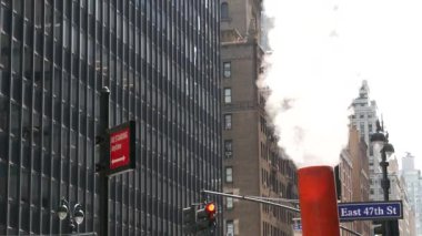 New York City Midtown East Şehir Binası mimarisi, Manhattan Lexington Bulvarı, Amerika Birleşik Devletleri Caddesi. İş dünyasının gökdelen kuleleri, ABD. Sıcak buhar buharı. Turtle Körfezi