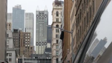 New York Şehri şehir merkezindeki yüksek binalar mimarisi, Aşağı Manhattan Lafayette sokağı, Amerika Birleşik Devletleri. Finans Bölgesi 'nin gökdelen kuleleri, ABD. Çin Mahallesi 'nden Şehir Merkezi ve FiDi