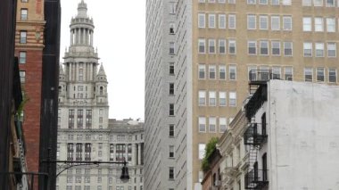 New York Şehri Şehir Merkezi, Amerika Birleşik Devletleri. Manhattan belediye binası 1914, eski tarihi Chambers caddesi mimarisi. Devlet idaresi yetkisi. Tribeca Bölgesi.