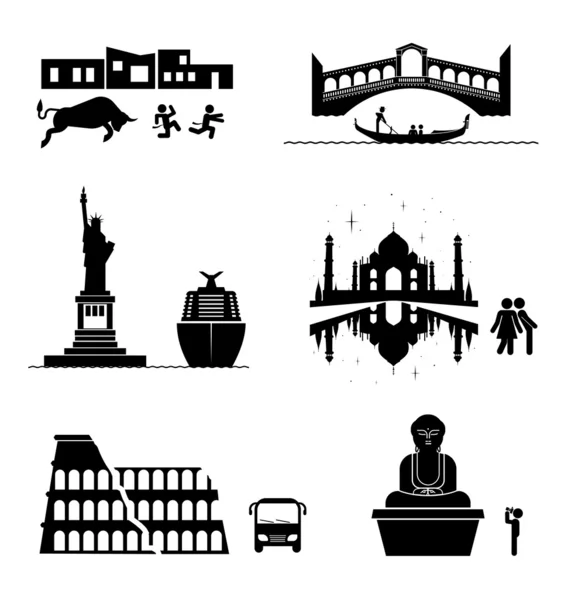 Iconos de viaje . — Archivo Imágenes Vectoriales