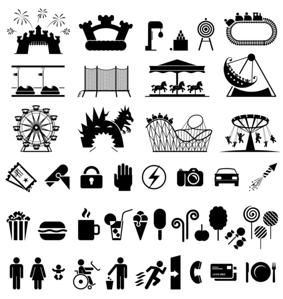 Amusement park icons. Royalty Free Stock Vectors