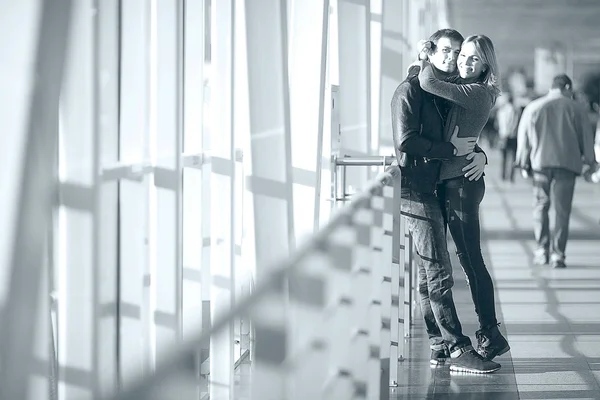 Loving couple walking in city — Stock Photo, Image