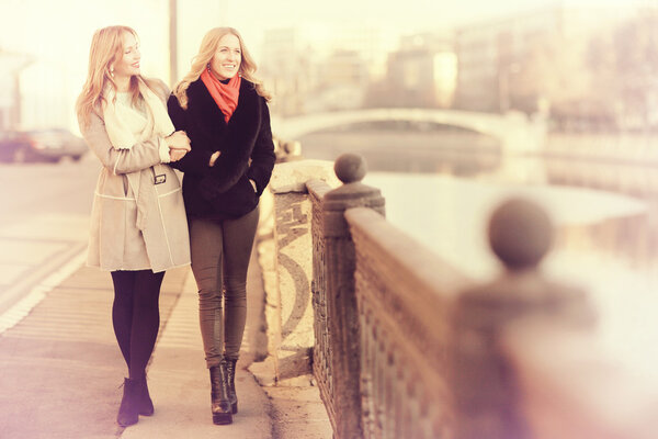 Two beautiful young girlfriends