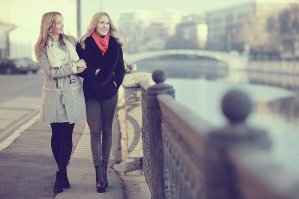 Two beautiful young girlfriends