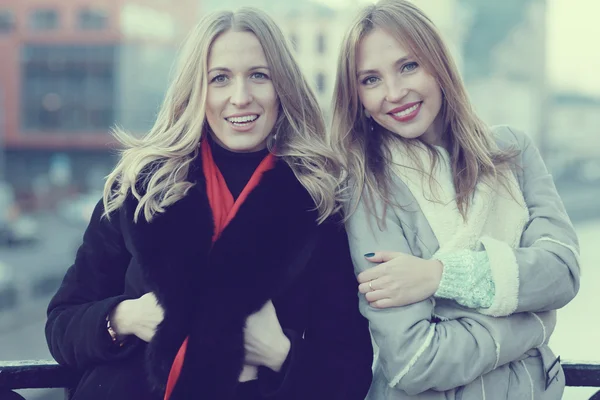 Dvě krásné mladé kamarádky — Stock fotografie