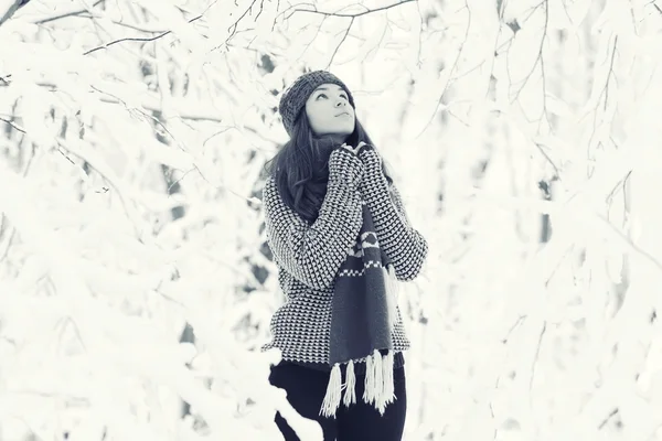 Pretty adult girl in a sweater — Stock Photo, Image