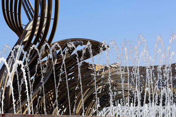 Light water Fountain in sunny day — Stock Photo, Image