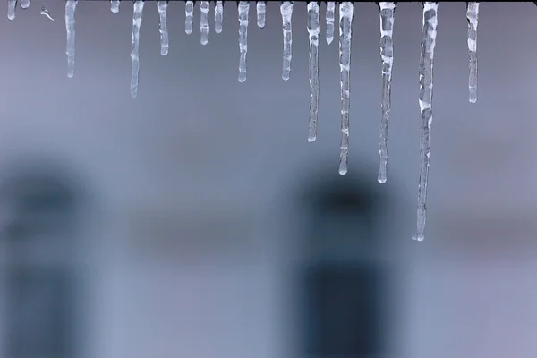 Ghiaccioli congelati trasparenti — Foto Stock