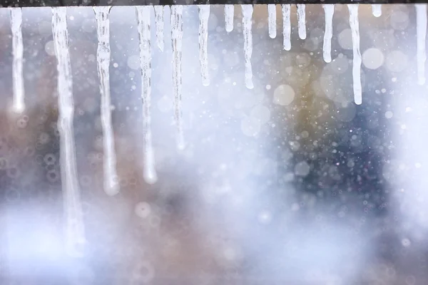 Transparent frozen icicles — Stock Photo, Image