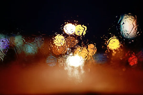 밤에는 도시의 흐릿 한 불빛 — 스톡 사진