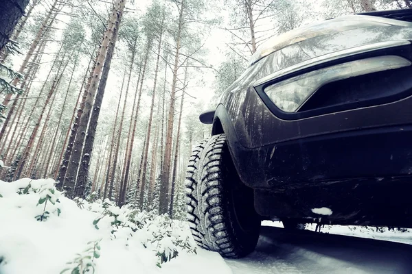 Télen autóval fogalmának — Stock Fotó