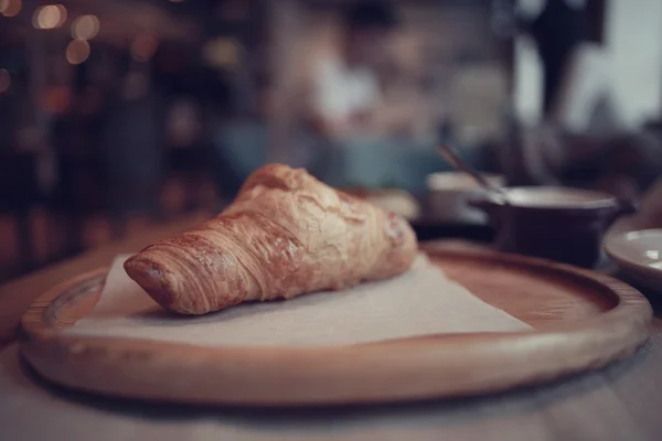French breakfast with fresh croissant — Stock Photo, Image