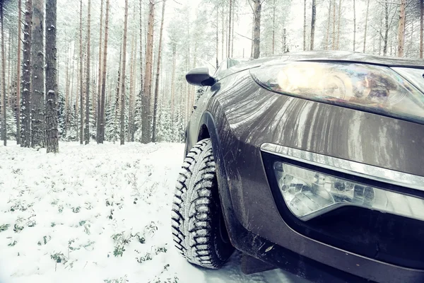 Concept of winter car ride — Stock Image Concept of winter car ride Stock Photo
