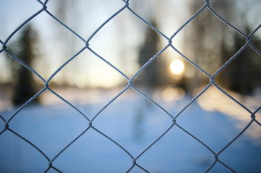 Metal sıva ve kış manzara bulanık