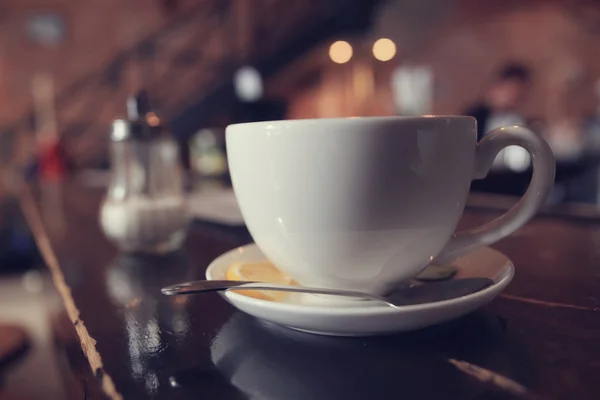 Snídaně s čaj v kavárně — Stock fotografie
