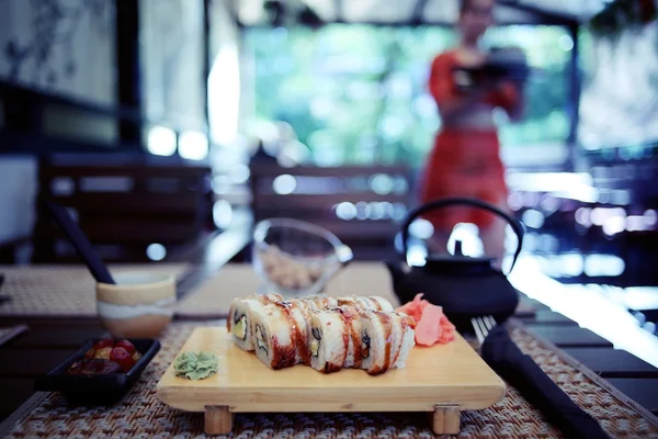 Rolos deliciosos japoneses — Fotografia de Stock