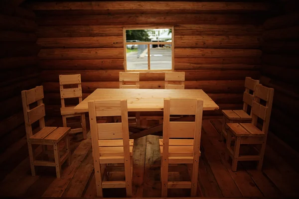 Interior rústico en casa de madera —  Fotos de Stock