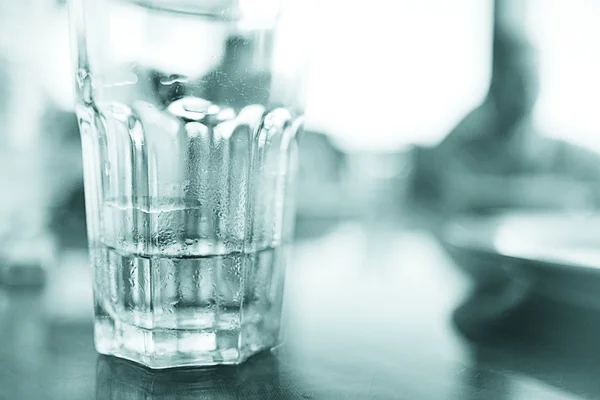 glass of water on table