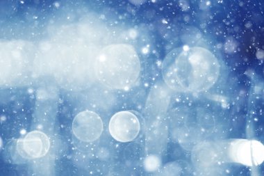 Simli mavi parlak nokta yağmur kar