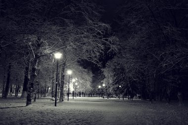 Kış City gece manzarası