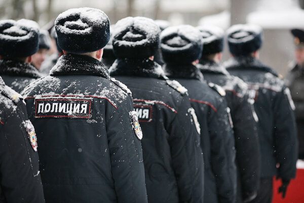 Russian winter "Police" sign