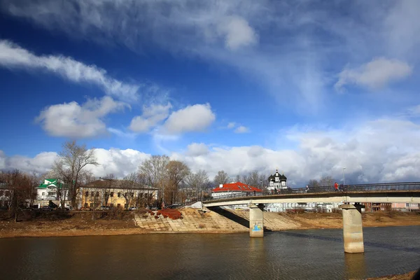 Orthodox church and river — Stock Photo, Image