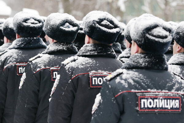 Russian winter "Police" sign