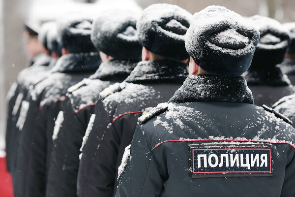 Russian winter "Police" sign