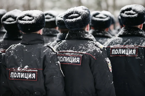 Russische Winter "Polizei" Zeichen — Stockfoto
