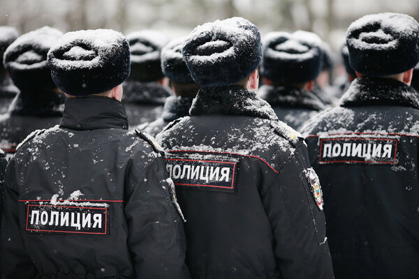 Russian winter "Police" sign