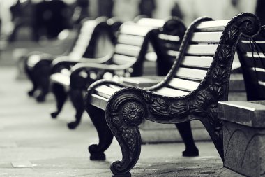 kış manzara şehir banklar manzarasına sahip