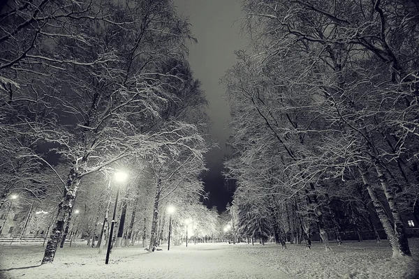 Paisaje nocturno en ciudad de invierno —  Fotos de Stock
