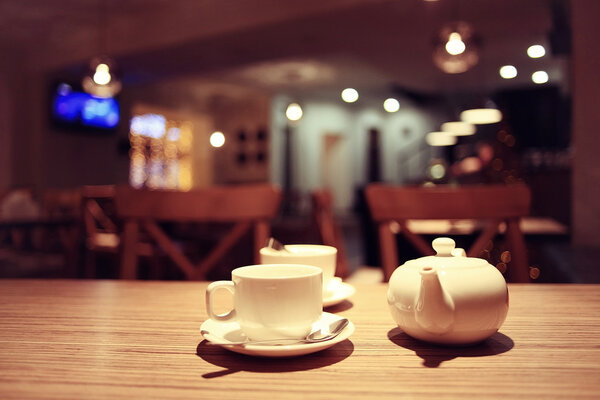 cup of tea at a cafe