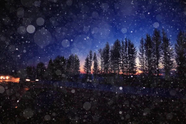 Winter night road — Stock Photo, Image
