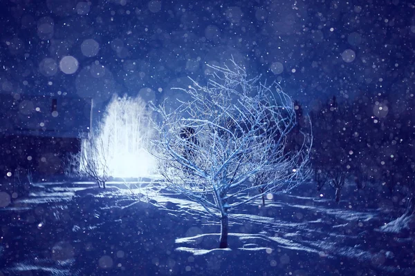 Krajobraz zimowej nocy — Zdjęcie stockowe