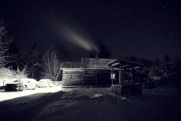 Noche de invierno paisaje — Foto de Stock