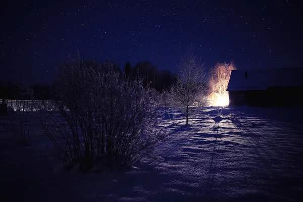 Noche de invierno paisaje — Foto de Stock