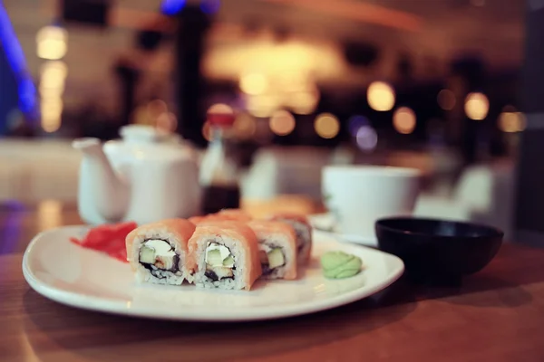 Uitzicht op het restaurant warme toning — Stockfoto