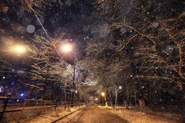 Notte paesaggio invernale — Foto Stock