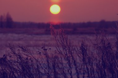 güzel kış günbatımı 