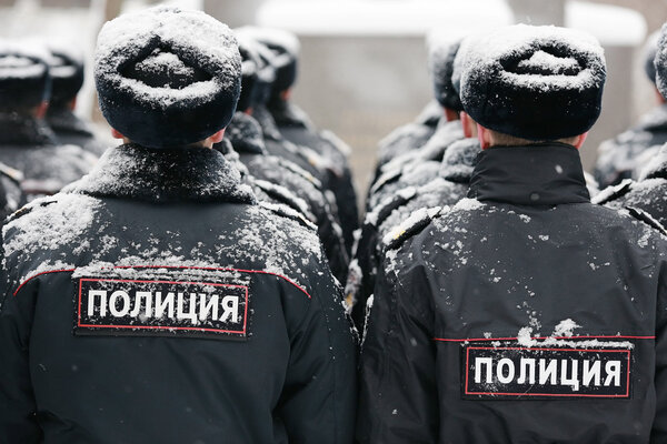 Russian winter "Police" sign