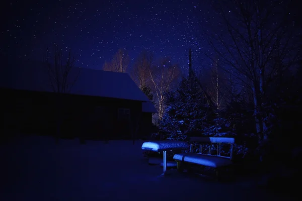 Noche de invierno paisaje — Foto de Stock