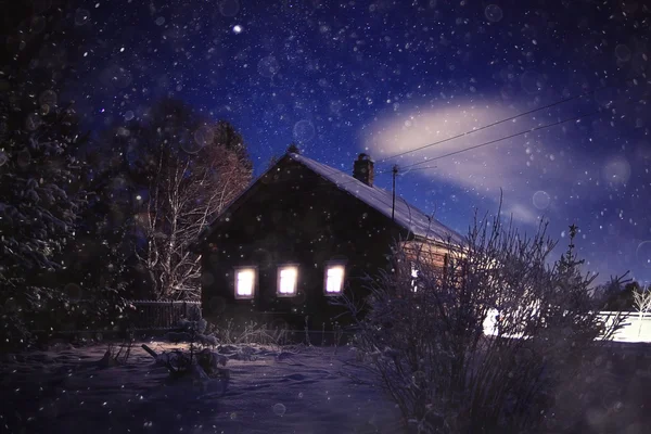 冬の夜の風景 — ストック写真