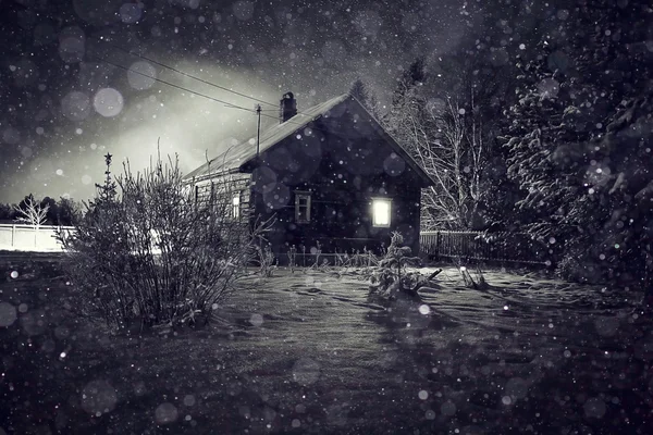 Kış gecesi manzarası — Stok fotoğraf
