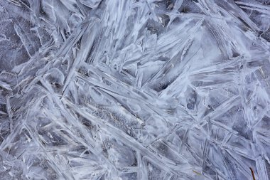 desen buz çatlakları, beyaz buz kristalleri, kış ayazı arka planı