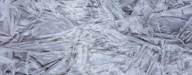 desen buz çatlakları, beyaz buz kristalleri, kış ayazı arka planı