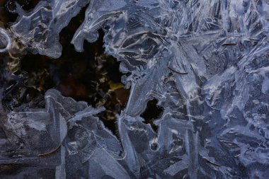 desen buz çatlakları, beyaz buz kristalleri, kış ayazı arka planı