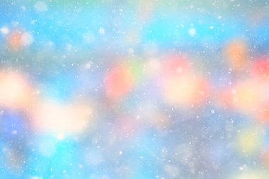 Renkli arka plan kar yağışı akşam ışıkları, yumuşak ışık bulanıklığı