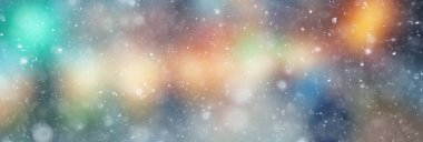 Renkli arka plan kar yağışı akşam ışıkları, yumuşak ışık bulanıklığı