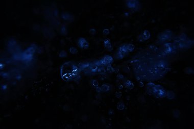 Buz kabarcıkları altında hava, soyut mevsimsel kış soğuk arka plan doğa dışında